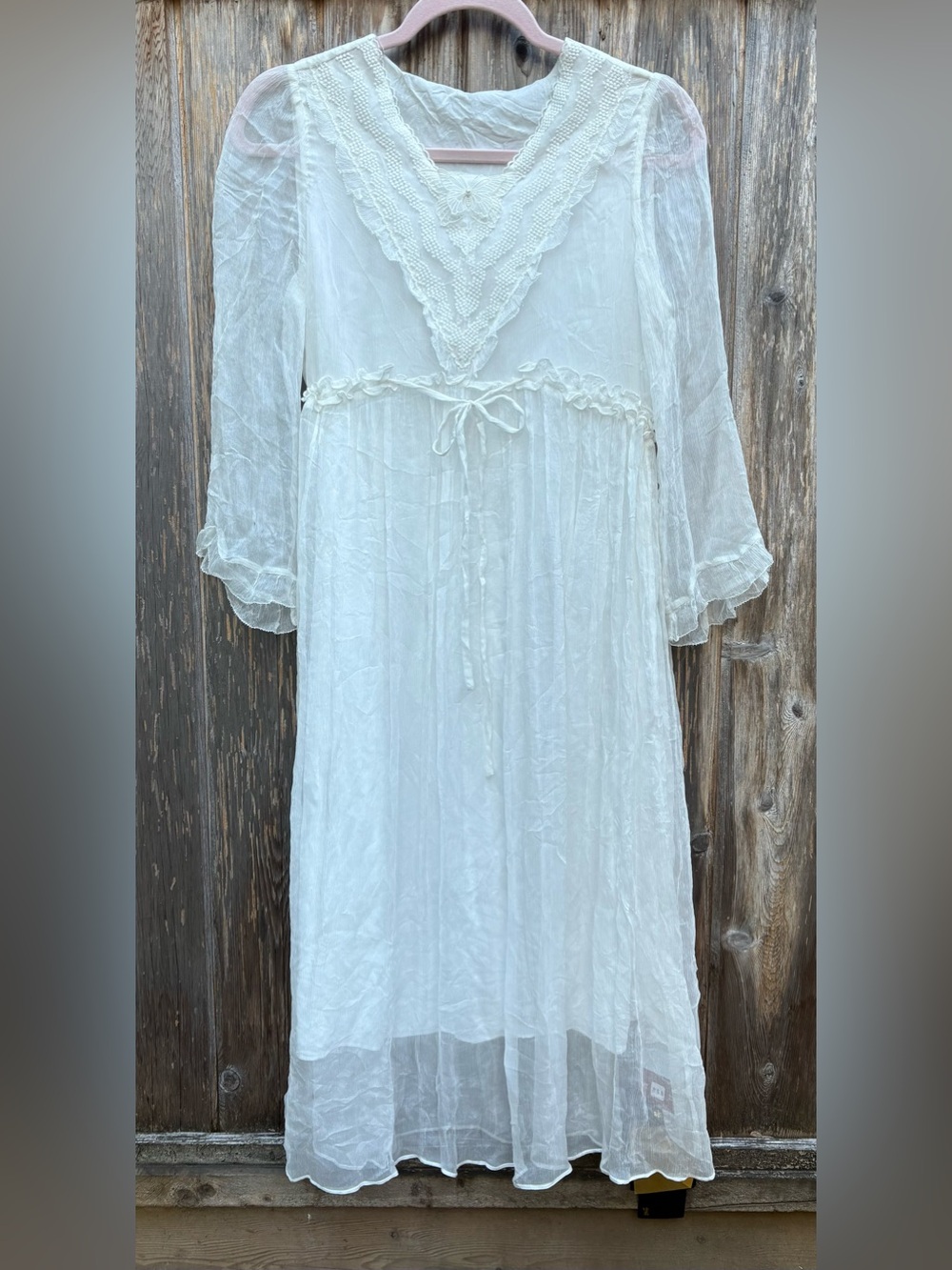 NWT 100% Mulberry Silk Lace Bridal Midi Dress - Romantic Cottagecore Wedding S